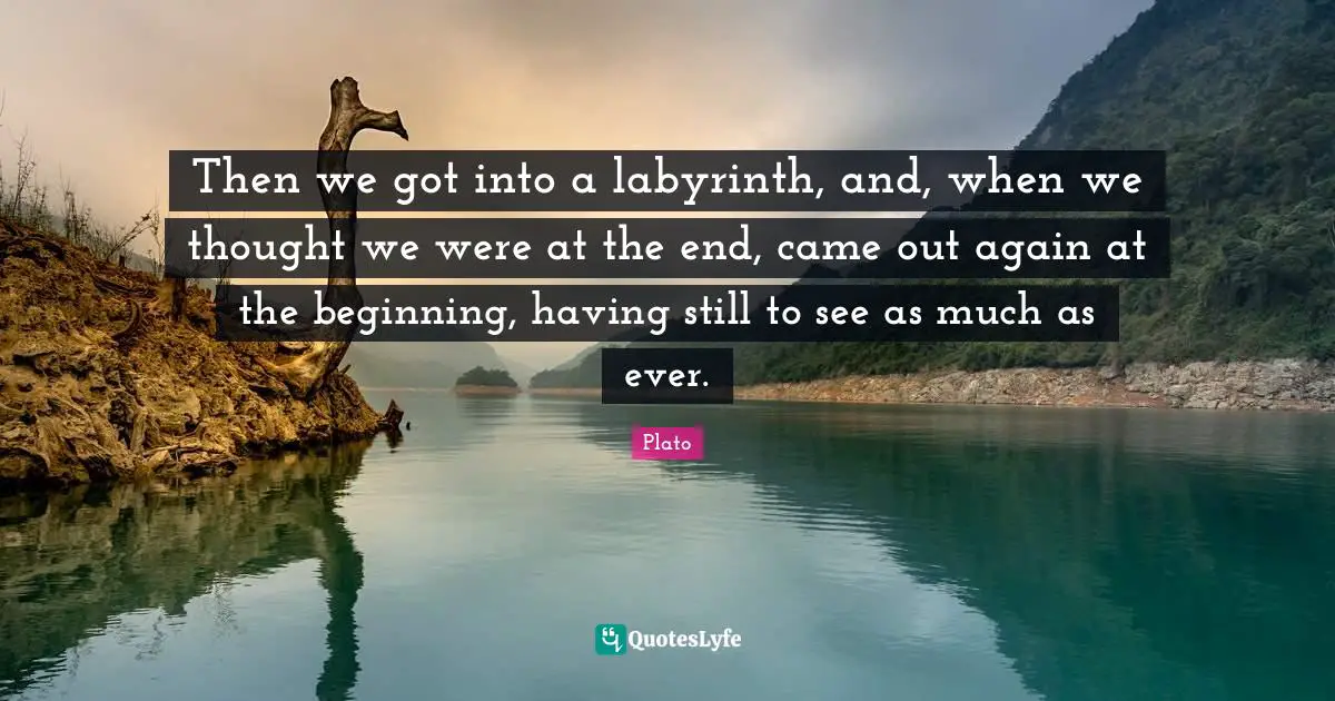 Then we got into a labyrinth, and, when we thought we were at the end, came out again at the beginning, having still to see as much as ever.