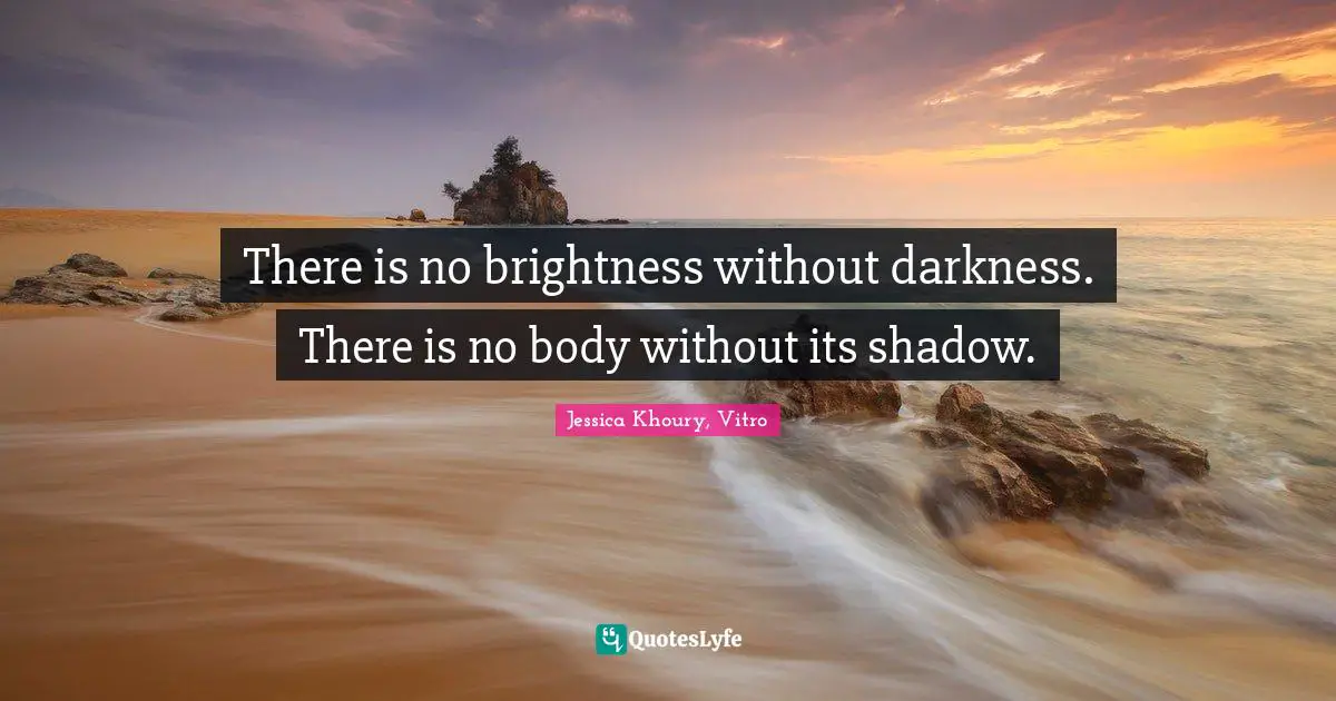 There is no brightness without darkness. There is no body without its shadow.