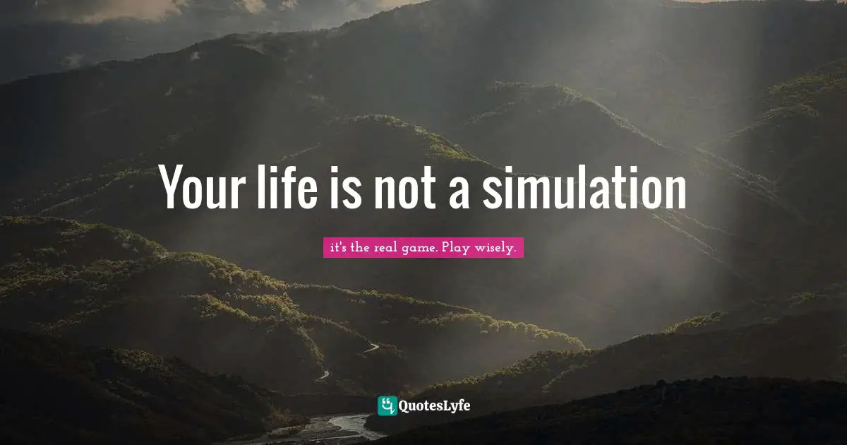 Your life is not a simulation