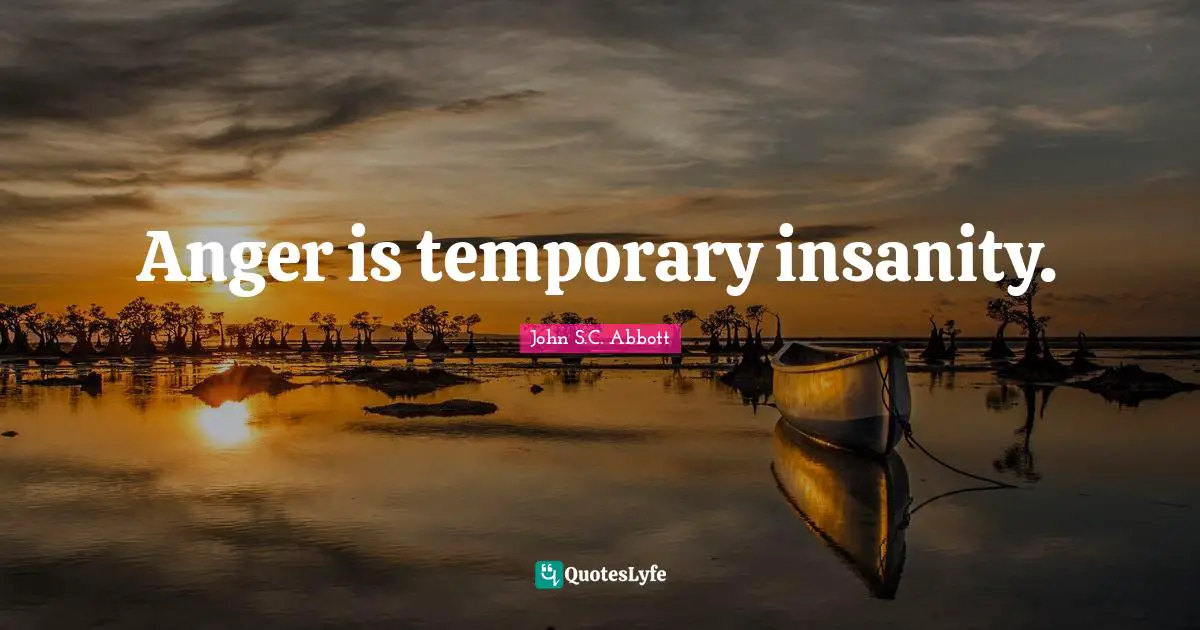 Anger is temporary insanity.