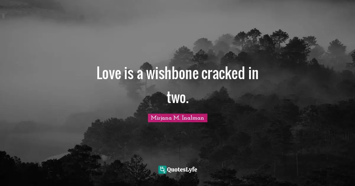 Wishbone Quotes: "Love is a wishbone cracked in two."