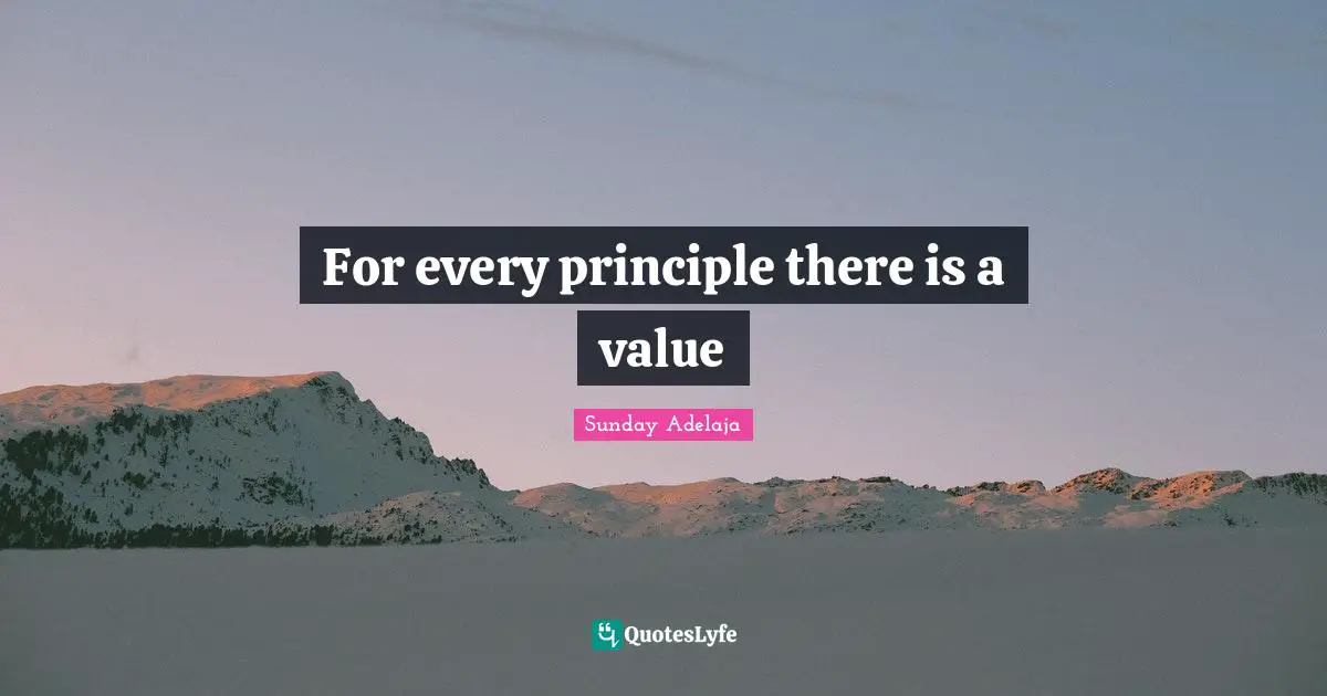 For every principle there is a value