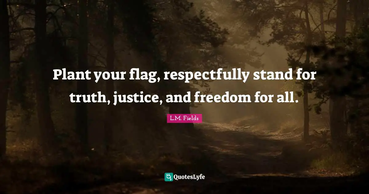 Plant your flag, respectfully stand for truth, justice, and freedom for all.
