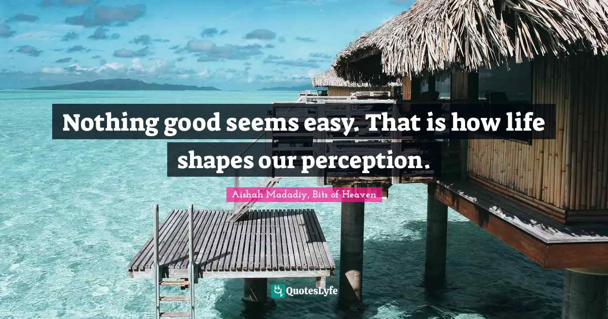 Nothing good seems easy. That is how life shapes our perception.
