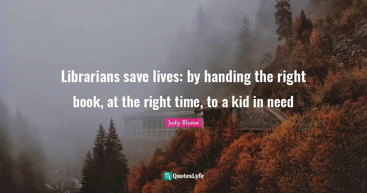 Librarians save lives: by handing the right book, at the right time, to a kid in need