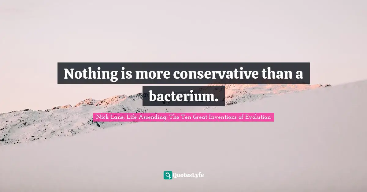 Nothing is more conservative than a bacterium.