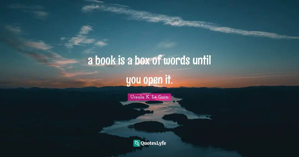 a book is a box of words until you open it.