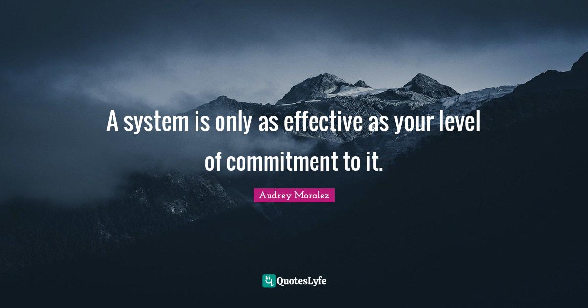 A system is only as effective as your level of commitment to it