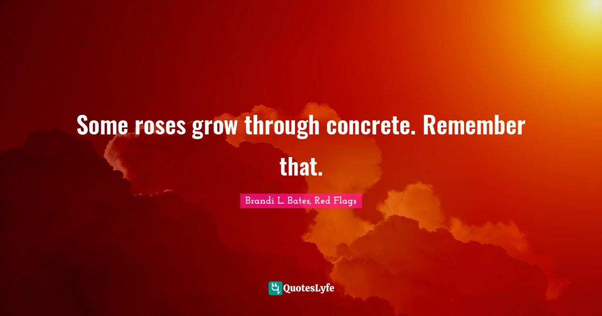Some roses grow through concrete. Remember that.