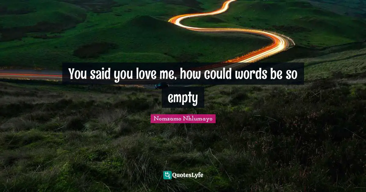 You said you love me, how could words be so empty