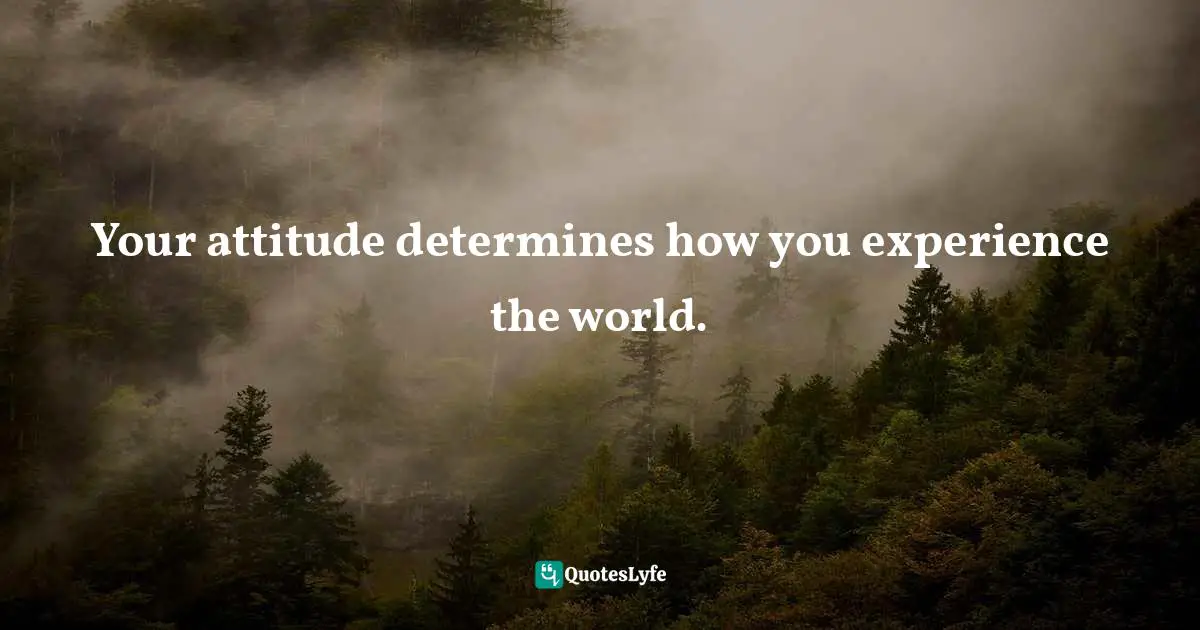 Your attitude determines how you experience the world.