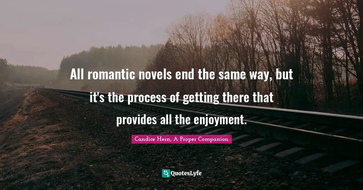 All romantic novels end the same way, but it's the process of getting there that provides all the enjoyment.