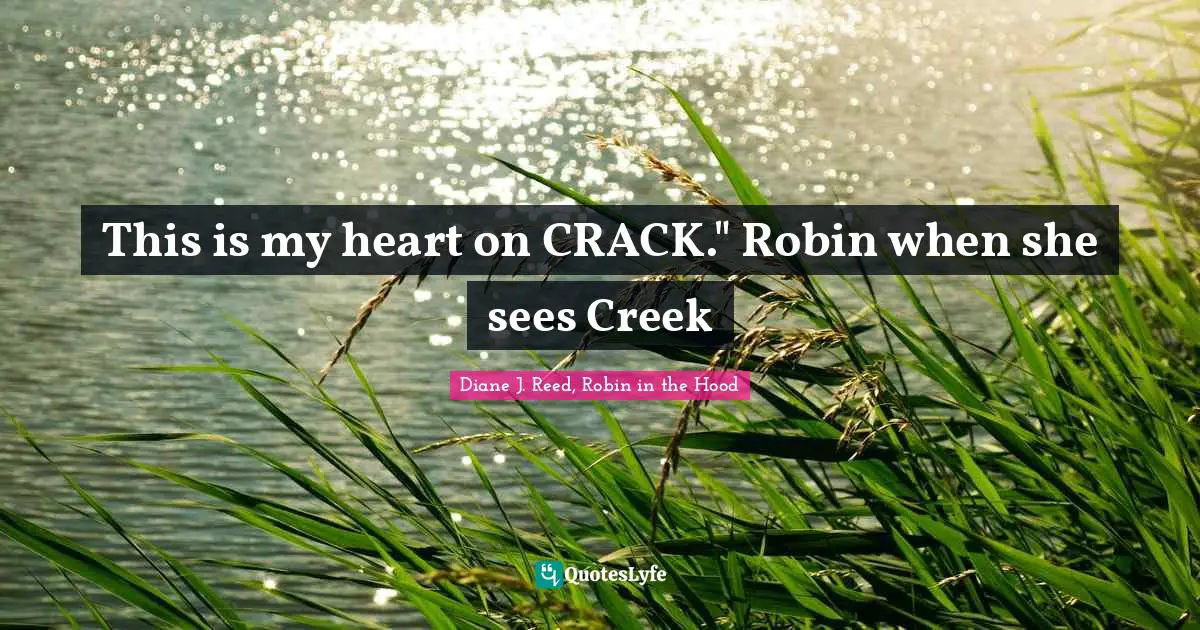 This is my heart on CRACK." Robin when she sees Creek