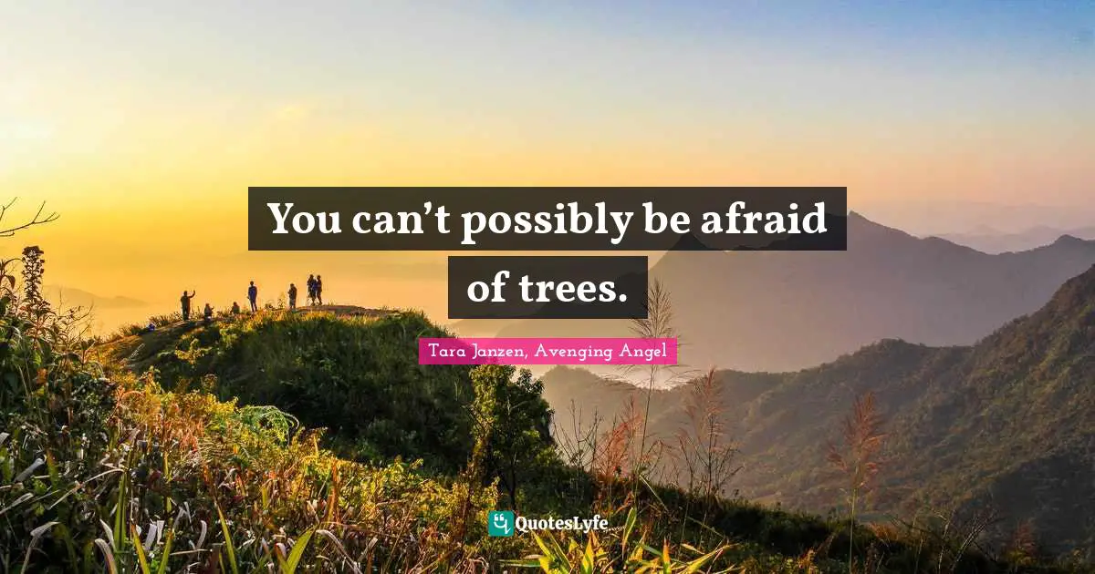 You can’t possibly be afraid of trees.