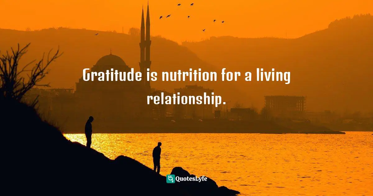 Gratitude is nutrition for a living relationship.