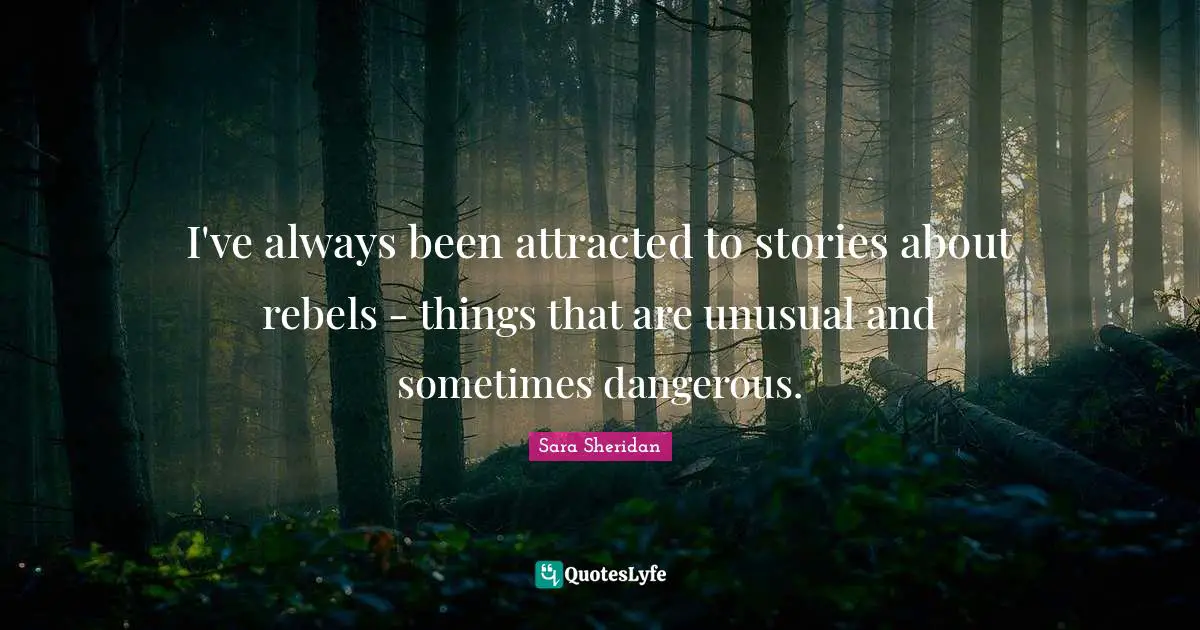 I've always been attracted to stories about rebels - things that are unusual and sometimes dangerous.