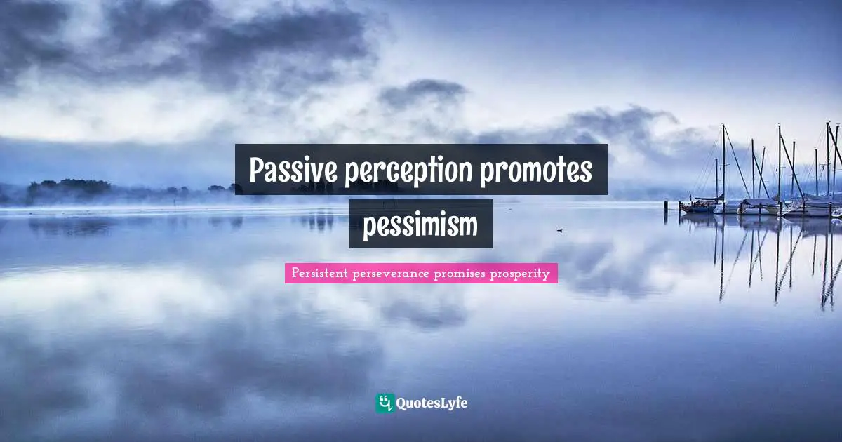 Passive perception promotes pessimism