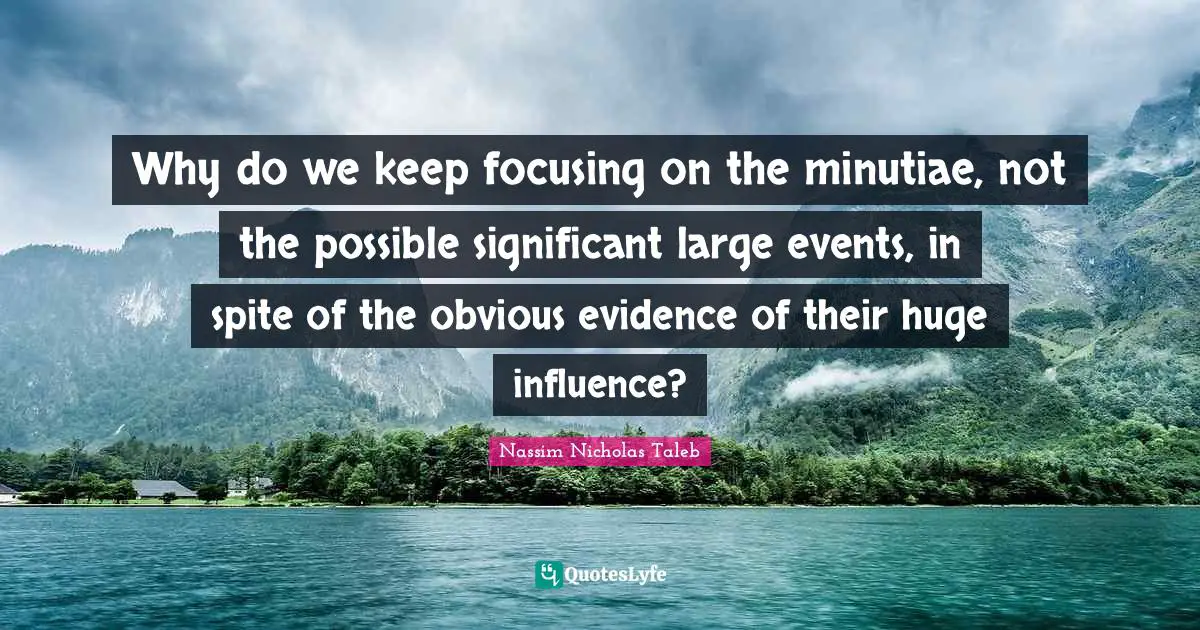 Scale Quotes: "Why do we keep focusing on the minutiae, not the possible significant large events, in spite of the obvious evidence of their huge influence?"