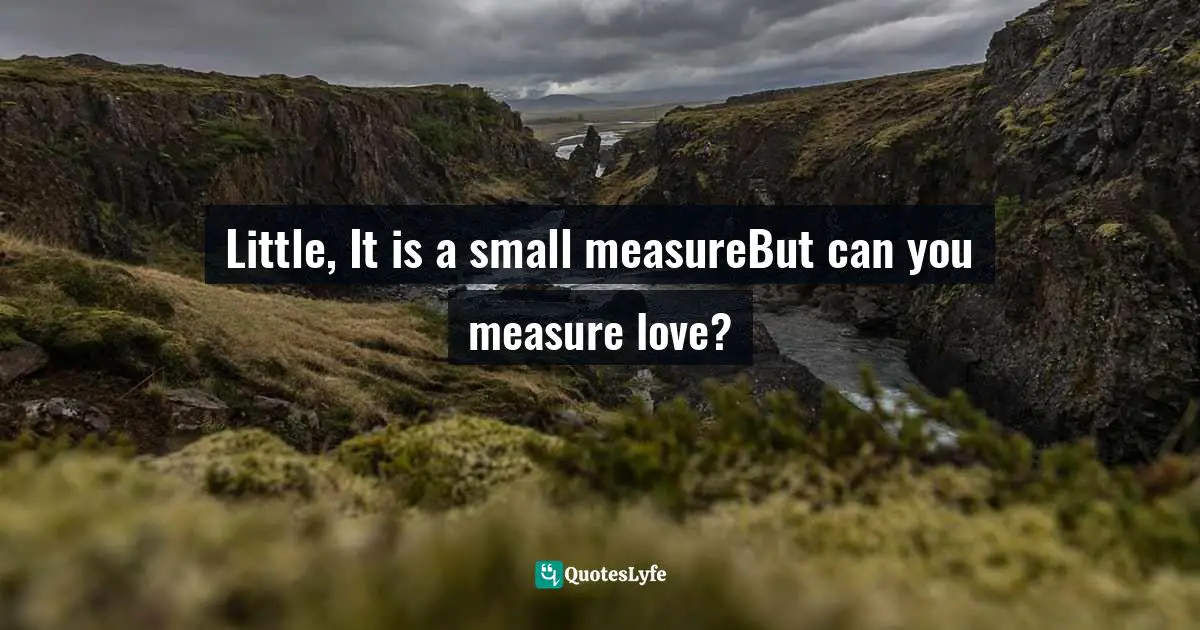 Little, It is a small measureBut can you measure love?