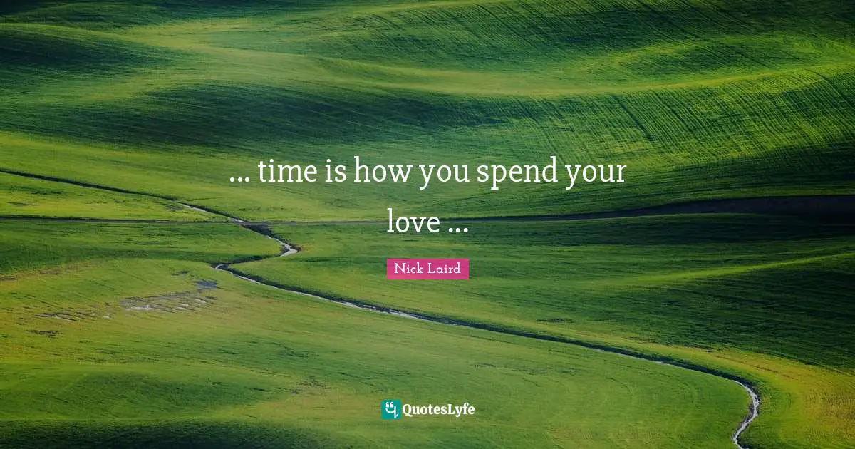 Nick Laird Quotes: "... time is how you spend your love ..."