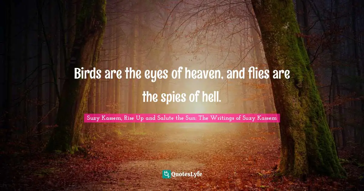 Birds are the eyes of heaven, and flies are the spies of hell.