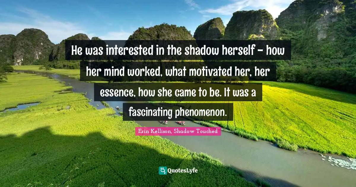 He was interested in the shadow herself - how her mind worked, what motivated her, her essence, how she came to be. It was a fascinating phenomenon.