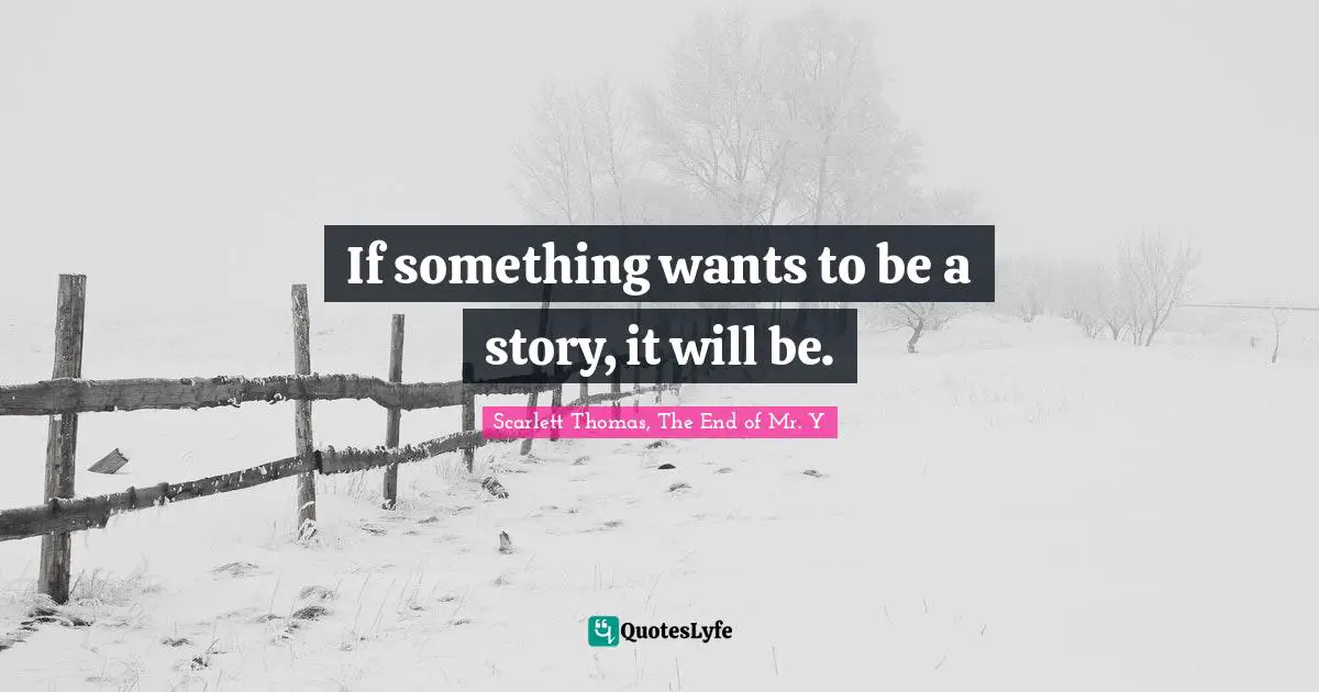 If something wants to be a story, it will be.
