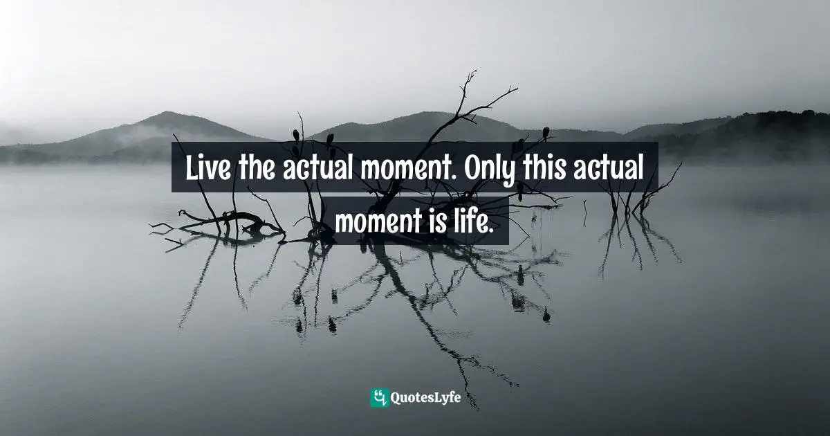 Live the actual moment. Only this actual moment is life.