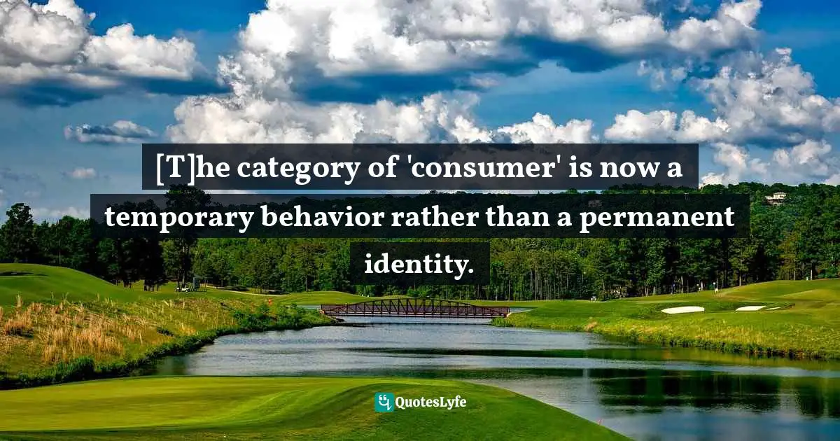 [T]he category of 'consumer' is now a temporary behavior rather than a permanent identity.