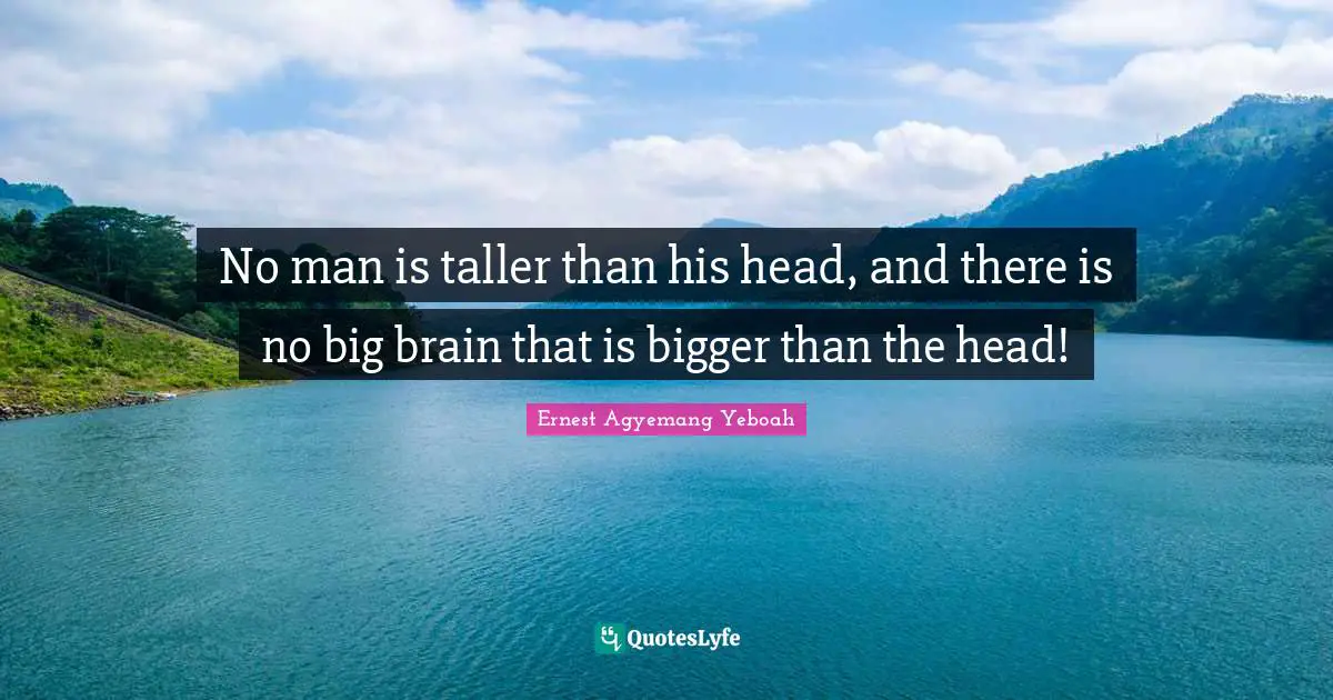 No man is taller than his head, and there is no big brain that is bigger than the head!