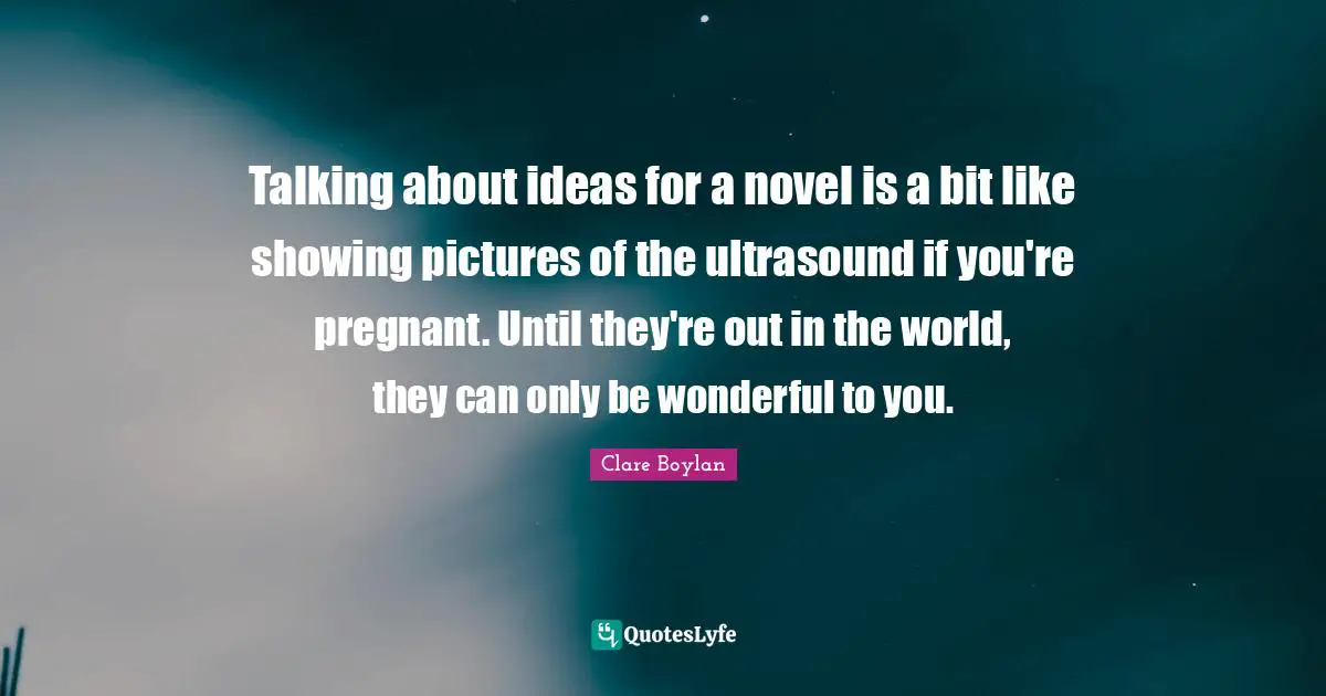 Talking about ideas for a novel is a bit like showing pictures of the ultrasound if you're pregnant. Until they're out in the world, they can only be wonderful to you.