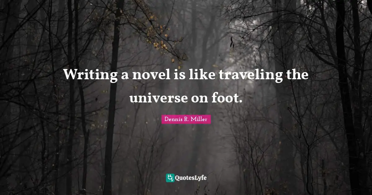 Writing a novel is like traveling the universe on foot.