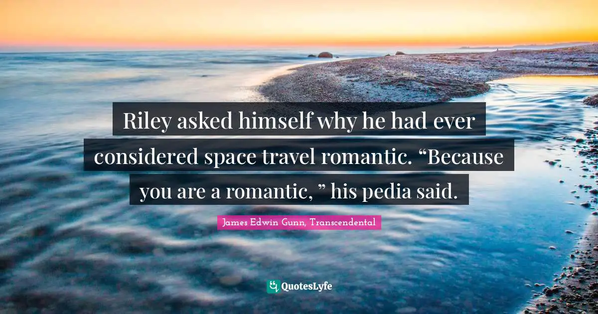 Riley asked himself why he had ever considered space travel romantic. “Because you are a romantic, ” his pedia said.