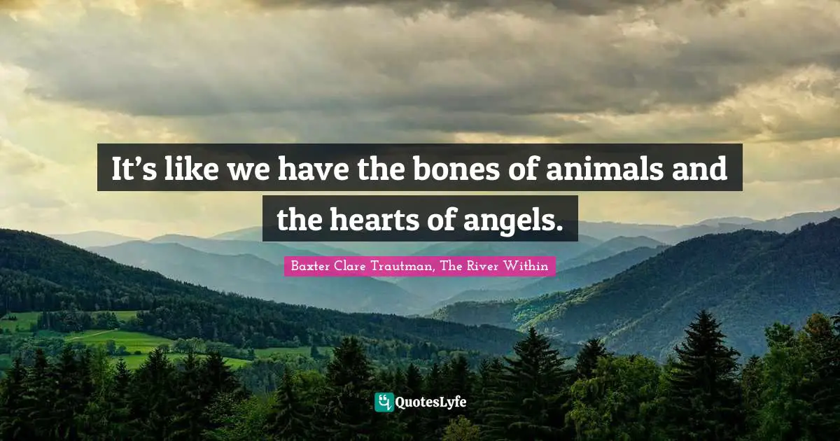 It’s like we have the bones of animals and the hearts of angels.
