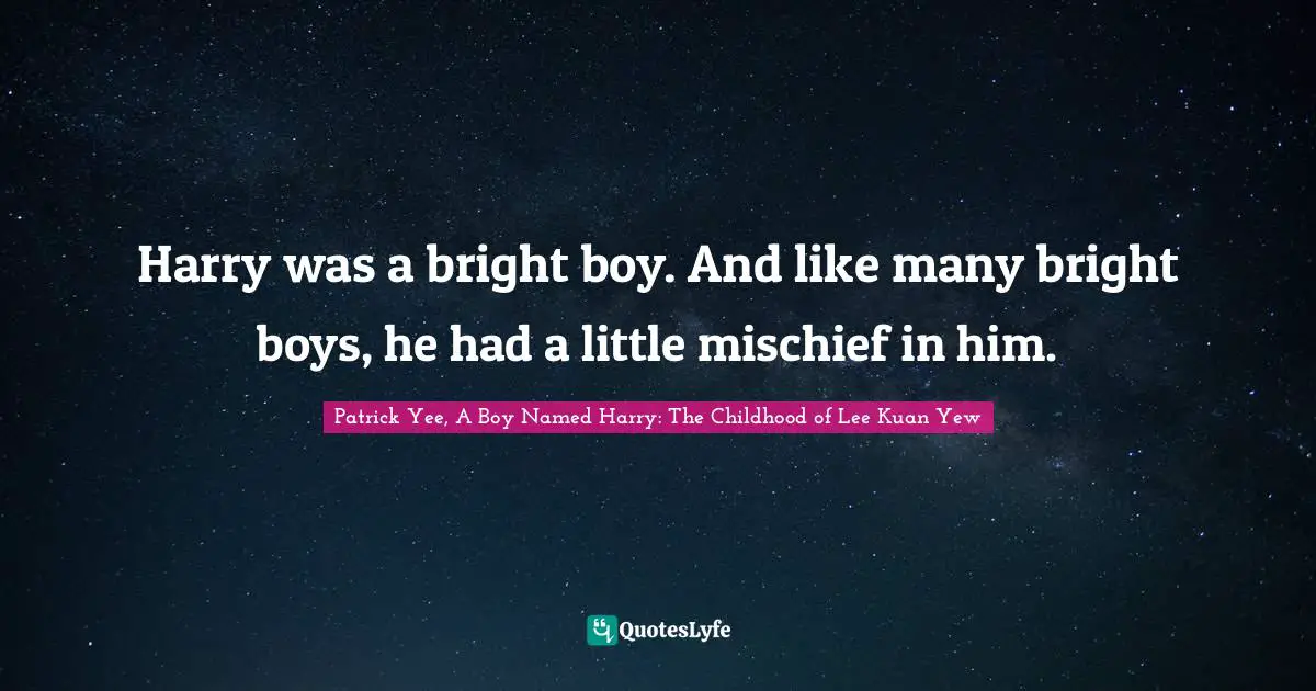 Harry was a bright boy. And like many bright boys, he had a little mischief in him.