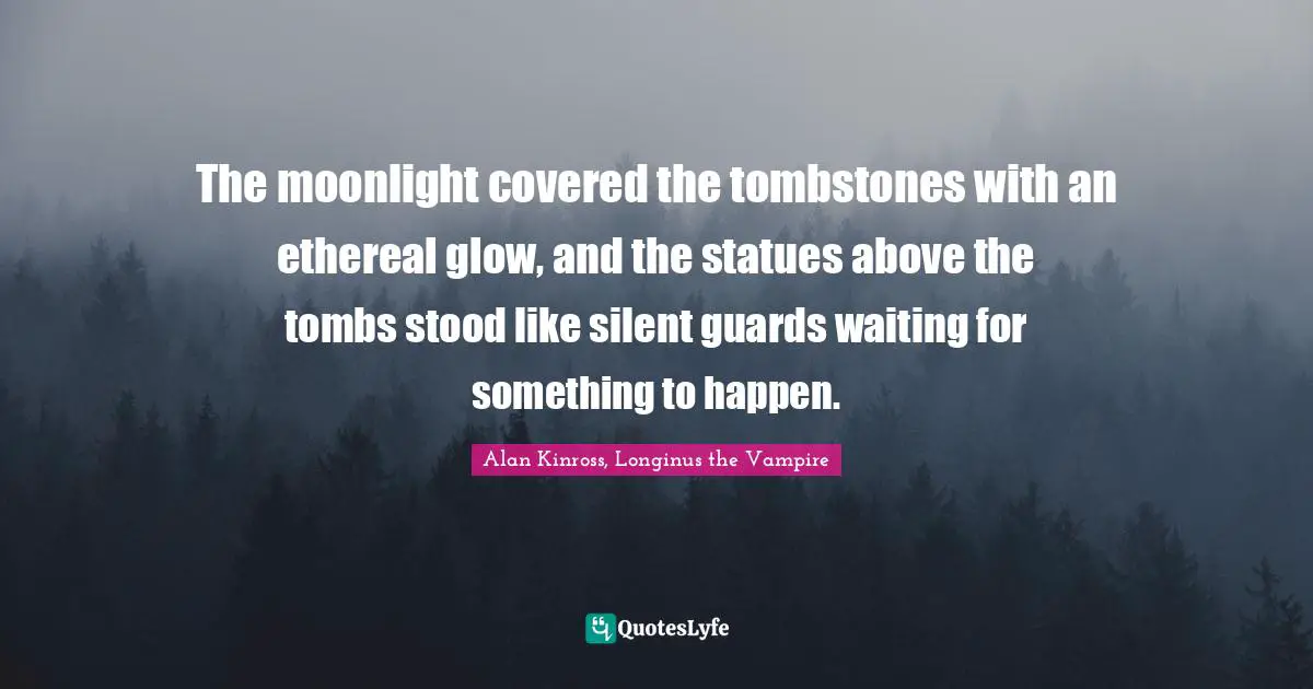 The moonlight covered the tombstones with an ethereal glow, and the statues above the tombs stood like silent guards waiting for something to happen.