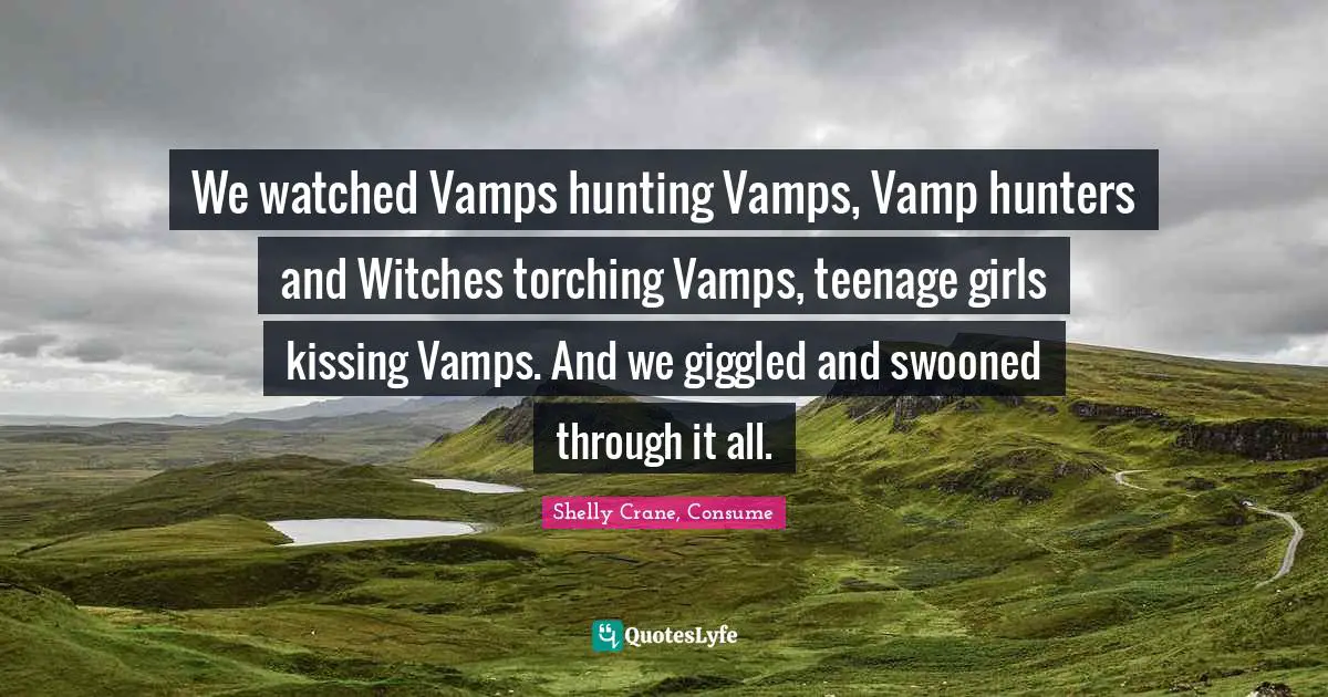 We watched Vamps hunting Vamps, Vamp hunters and Witches torching Vamps, teenage girls kissing Vamps. And we giggled and swooned through it all.