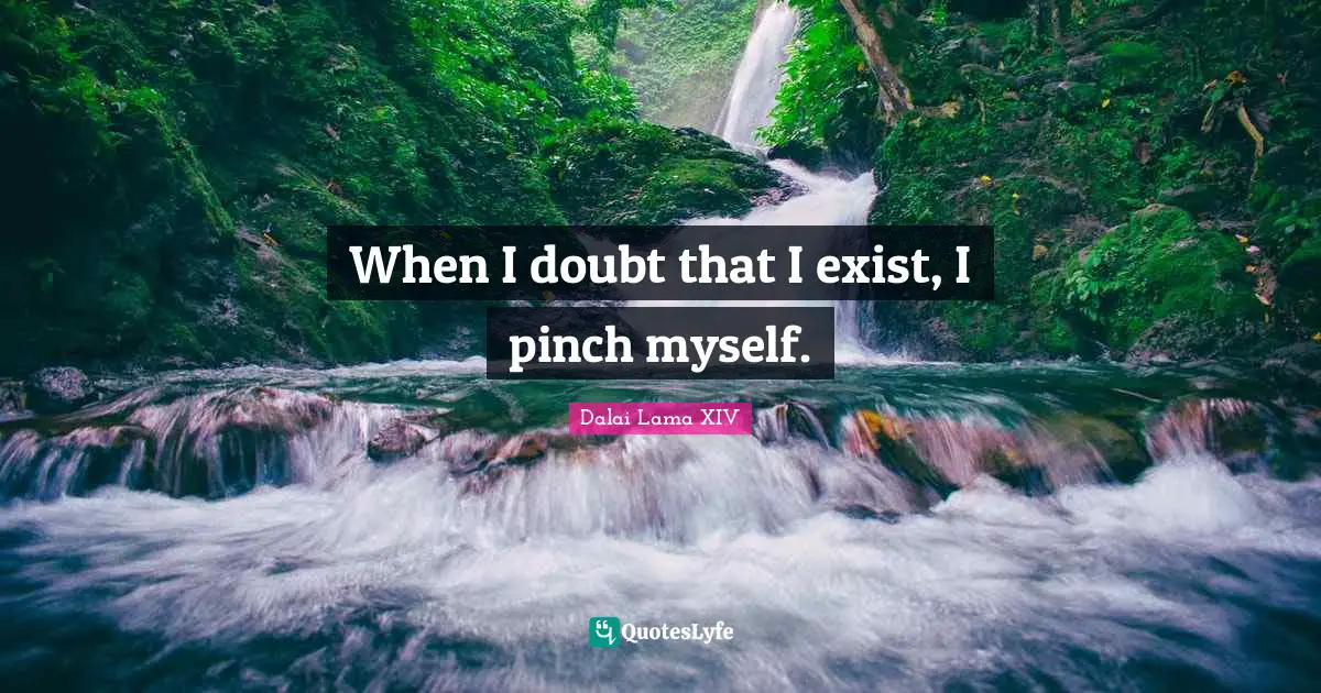 When I doubt that I exist, I pinch myself.