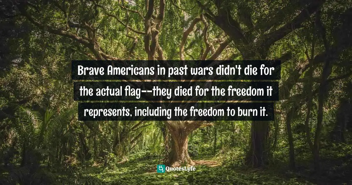 Brave Americans in past wars didn't die for the actual flag--they died for the freedom it represents, including the freedom to burn it.
