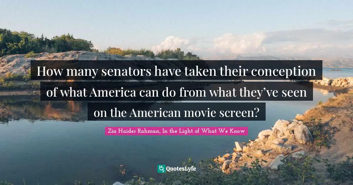 How many senators have taken their conception of what America can do from what they’ve seen on the American movie screen?