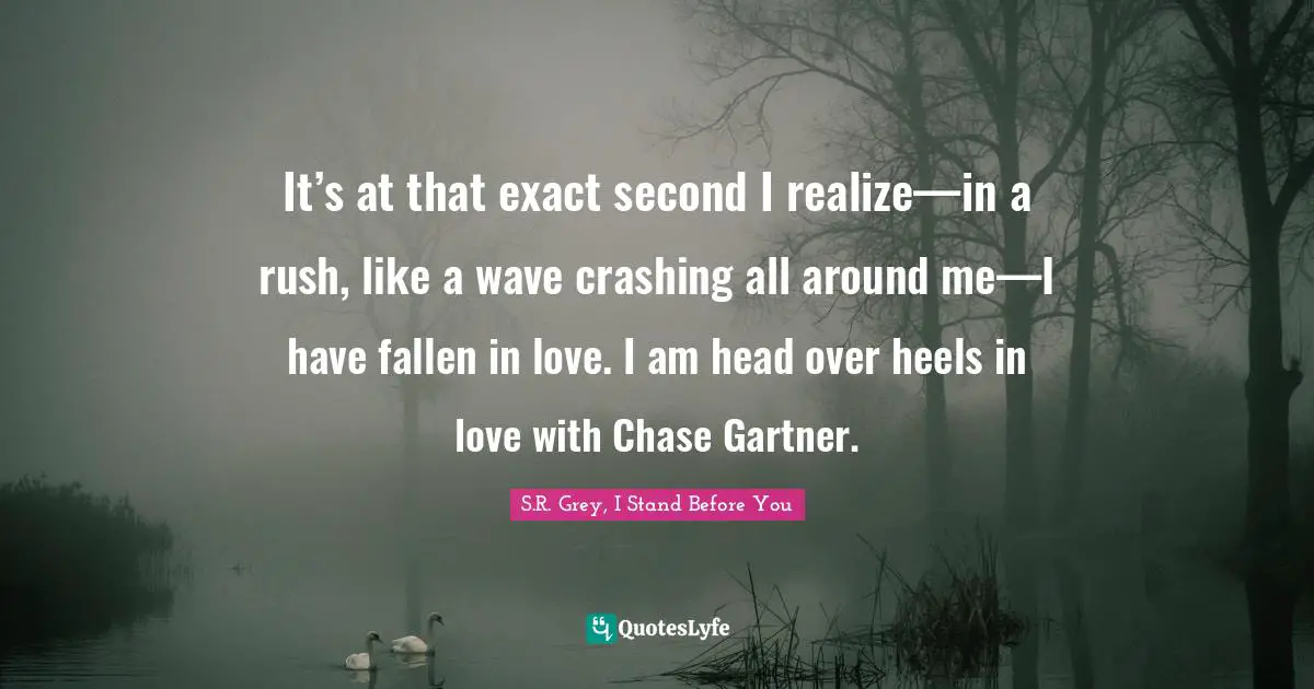 It’s at that exact second I realize—in a rush, like a wave crashing all around me—I have fallen in love. I am head over heels in love with Chase Gartner.