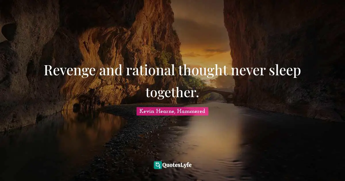 Druid Quotes: "Revenge and rational thought never sleep together."