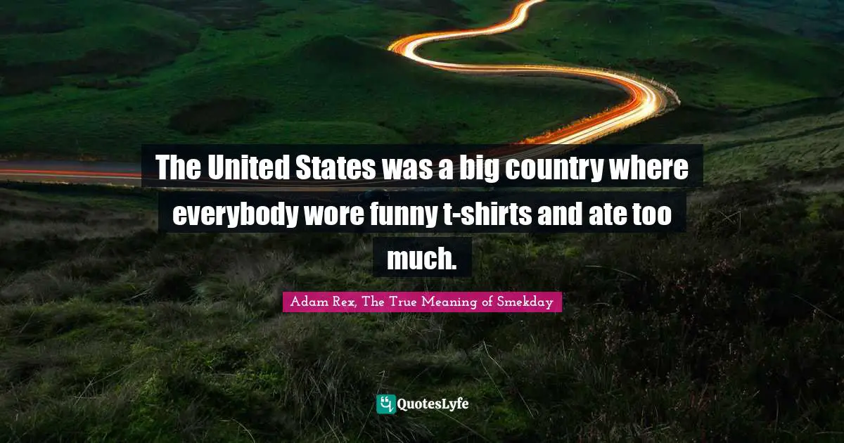 The United States was a big country where everybody wore funny t-shirts and ate too much.