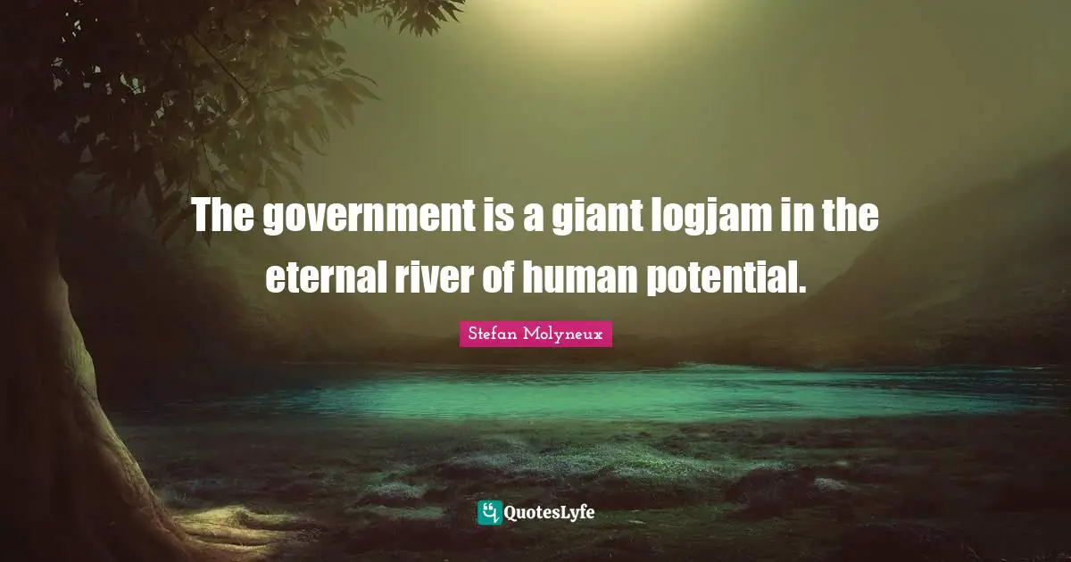 The government is a giant logjam in the eternal river of human potential.