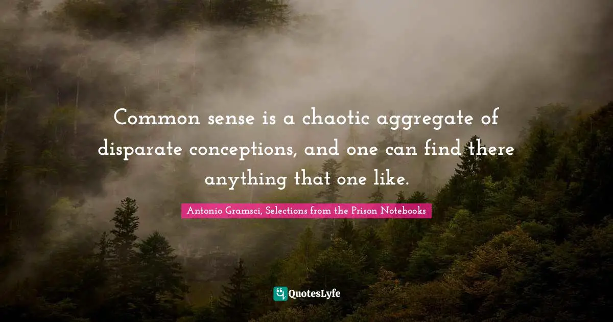 Common sense is a chaotic aggregate of disparate conceptions, and one can find there anything that one like.