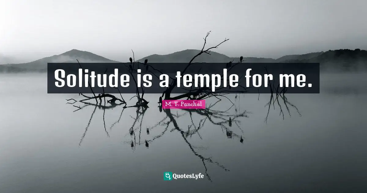 Solitude is a temple for me.