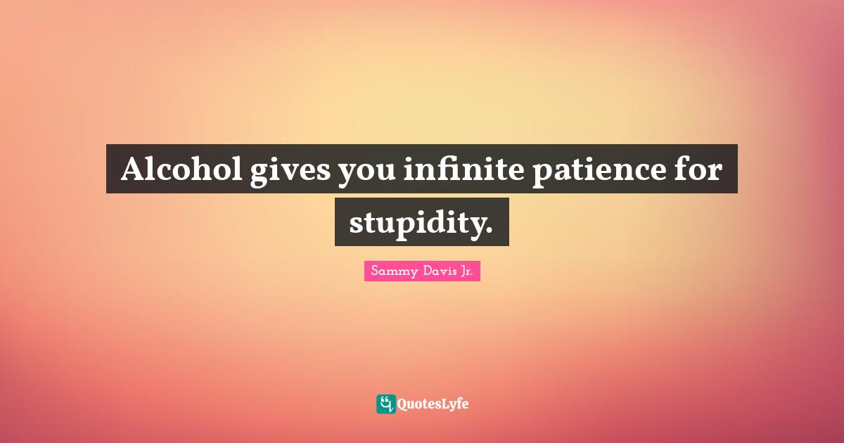 Alcohol gives you infinite patience for stupidity.
