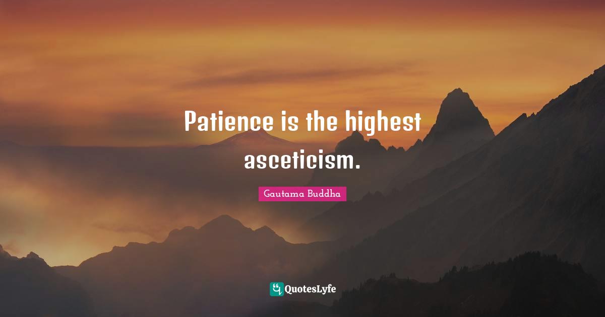 Patience is the highest asceticism.