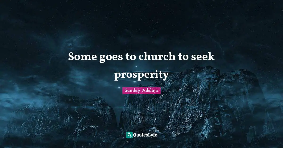 Some goes to church to seek prosperity