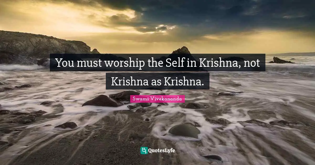 You must worship the Self in Krishna, not Krishna as Krishna.